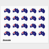 Sticker Rond Carte du drapeau australien (Feuille)