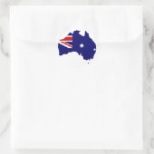 Sticker Rond Carte du drapeau australien (Sac)