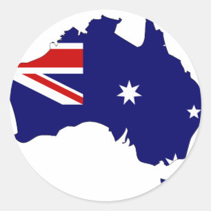 Sticker Rond Carte du drapeau australien