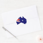 Sticker Rond Carte du drapeau australien (Enveloppe)