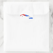 Sticker Rond Carte du drapeau de Cuba (Sac)