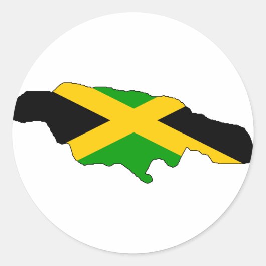 Sticker Rond Carte du drapeau de la Jamaïque (Devant)