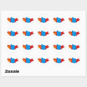 Sticker Rond Carte du drapeau de la Mongolie (Feuille)