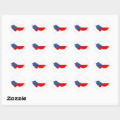 Sticker Rond carte du drapeau de la république tchèque (Feuille)