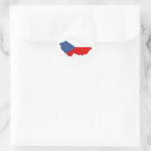 Sticker Rond carte du drapeau de la république tchèque (Sac)