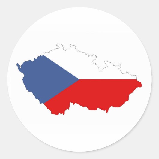 Sticker Rond carte du drapeau de la république tchèque (Devant)