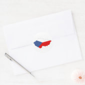 Sticker Rond carte du drapeau de la république tchèque (Enveloppe)