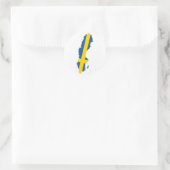 Sticker Rond carte du drapeau de la suède (Sac)