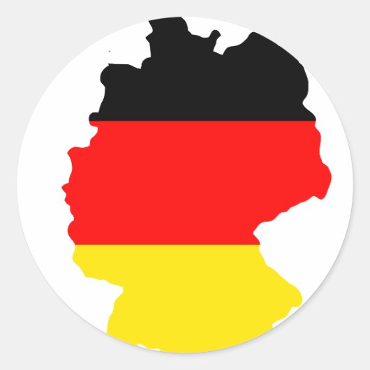 Sticker Rond Carte du drapeau de l'Allemagne (Devant)