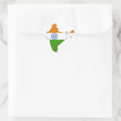 Sticker Rond Carte du drapeau de l'Inde (Sac)