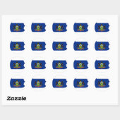 Sticker Rond Carte du drapeau de Pennsylvanie (Feuille)