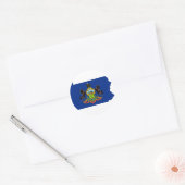 Sticker Rond Carte du drapeau de Pennsylvanie (Enveloppe)