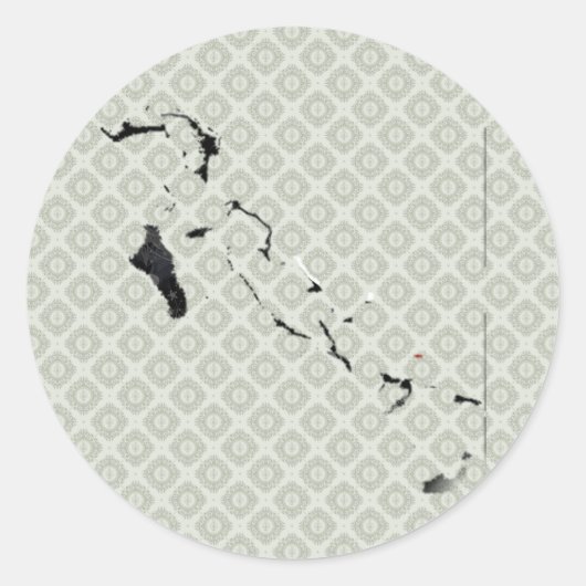 Sticker Rond Carte du drapeau des Bahamas taille réelle (Devant)