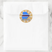 Sticker Rond Carte du drapeau du Botswana 2.0 (Sac)