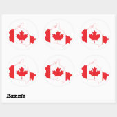 Sticker Rond Carte du drapeau du Canada (Feuille)