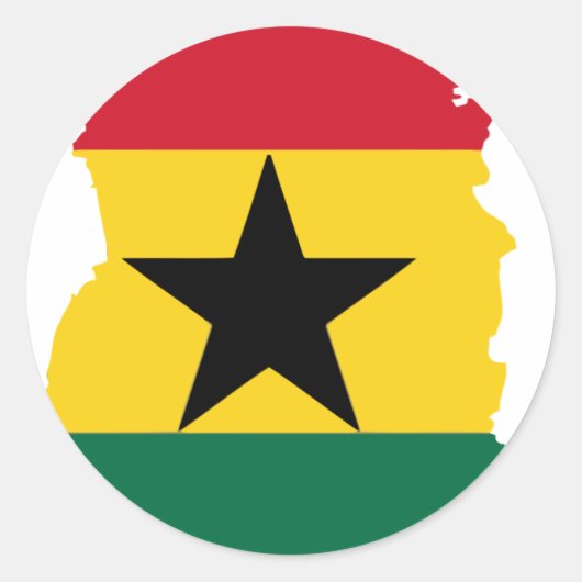 Sticker Rond Carte du drapeau du Ghana (Devant)