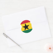 Sticker Rond Carte du drapeau du Ghana (Enveloppe)