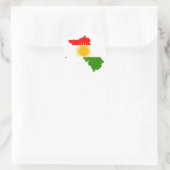 Sticker Rond Carte du drapeau du Kurdistan (Sac)