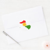 Sticker Rond Carte du drapeau du Kurdistan (Enveloppe)