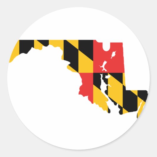 Sticker Rond Carte du drapeau du Maryland (Devant)