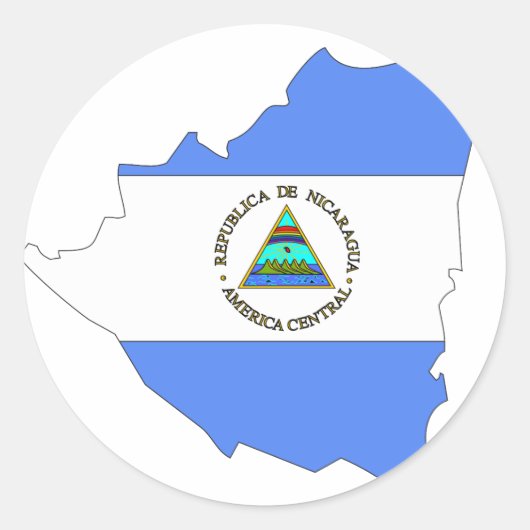 Sticker Rond Carte du drapeau du Nicaragua (Devant)