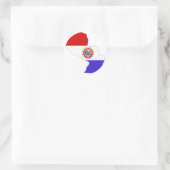 Sticker Rond Carte du drapeau du Paraguay (Sac)