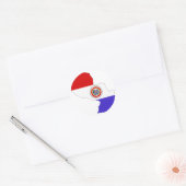 Sticker Rond Carte du drapeau du Paraguay (Enveloppe)