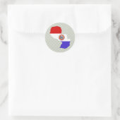 Sticker Rond Carte du drapeau du Paraguay pleine taille (Sac)