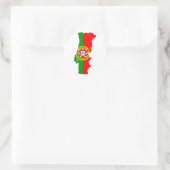 Sticker Rond Carte du drapeau du Portugal (Sac)