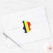 Sticker Rond Carte du drapeau du Tchad (Enveloppe)