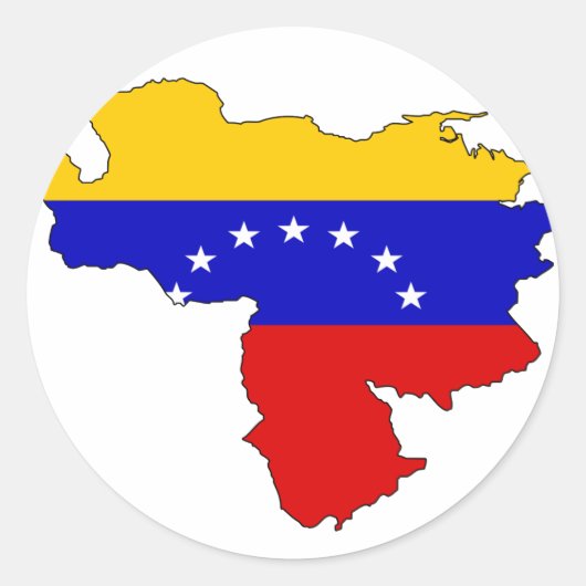 Sticker Rond Carte du drapeau du Venezuela (Devant)