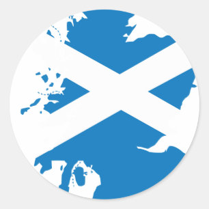 Sticker Rond Carte du drapeau écossais