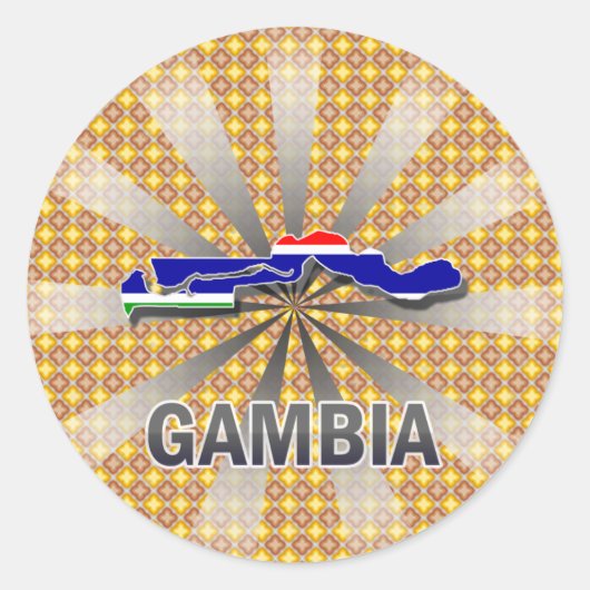 Sticker Rond Carte du drapeau gambien 2.0 (Devant)