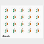 Sticker Rond Carte du drapeau irlandais (Feuille)