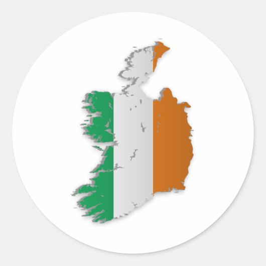 Sticker Rond Carte du drapeau irlandais (Devant)