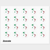 Sticker Rond Carte du drapeau italien (Feuille)