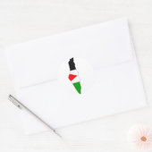 Sticker Rond Carte du drapeau palestinien (Enveloppe)
