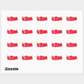 Sticker Rond Carte du drapeau turc (Feuille)