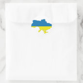 Sticker Rond Carte du drapeau ukrainien (Sac)