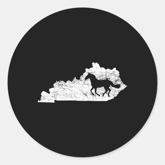 Sticker Rond Carte du Kentucky Cheval Kentucky (Devant)