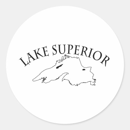 Sticker Rond Carte du lac Supérieur (Devant)
