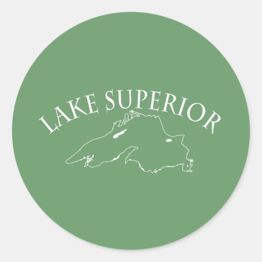 Sticker Rond Carte du lac Supérieur (Devant)