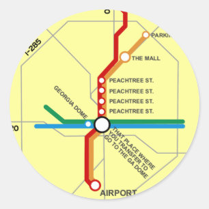 Sticker Rond Carte du métro Atlanta utile