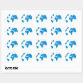 Sticker Rond Carte du monde (Feuille)