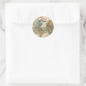 Sticker Rond Carte du monde 1700s Antique Continents (Sac)