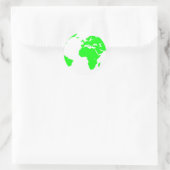 Sticker Rond Carte du monde blanc vert (Sac)
