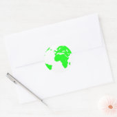 Sticker Rond Carte du monde blanc vert (Enveloppe)