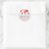 Sticker Rond Carte du monde d'aquarelle Mariage de monogramme d (Sac)
