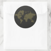 Sticker Rond Carte du monde numérique (Sac)