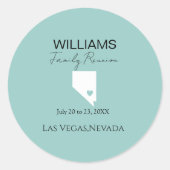 Sticker Rond Carte du Nevada moderne Vacances Famille Réunion (Devant)